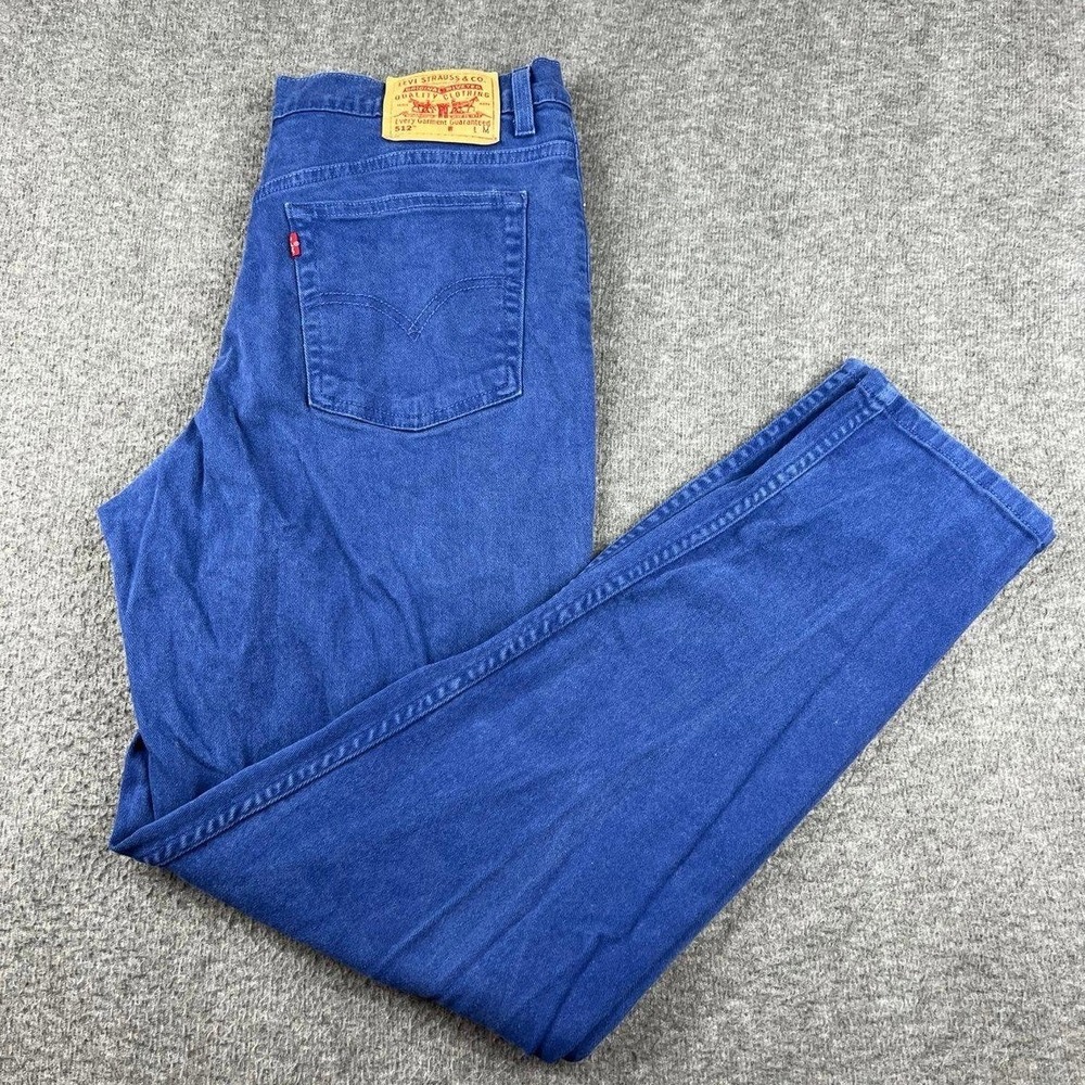 Levi's 512 Slim Fit Tapered Leg Jeans Blue High Waisted Vintage Women's 14 MIS M
